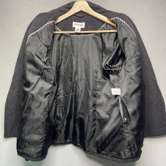 St Johns Bay Charcoal Gray Cashmere Wool Blend Peacoat Winter M Elegant Warmth - Picture 6 of 8